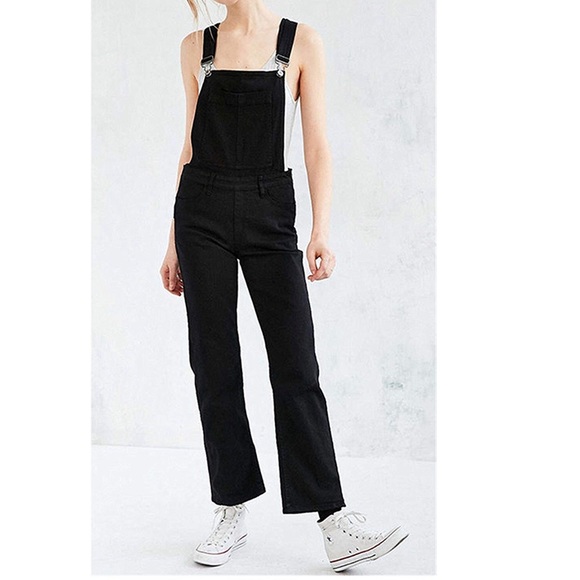 GAP Pants - Women’s black denim crop ankle overalls Large